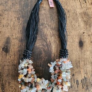 Multicolor Gemstone Cluster Necklace